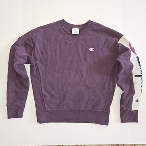 Champion Women's Medium Reverse Weave Rich Purple Crewneck Sweater